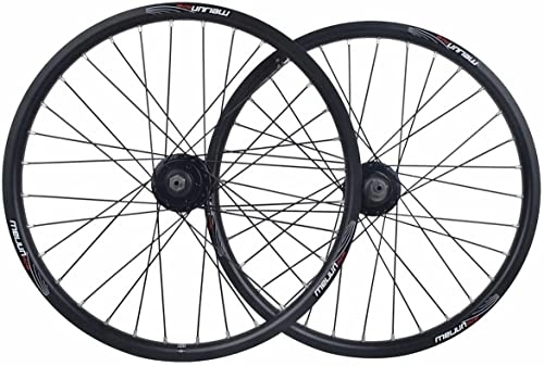 Mountain Bike Wheel : Wheelset 20In Mountain Bike Wheelset, Disc Brake 32H Quick Release Bicycle Wheel Aluminum Hub / Ball Bearing QR For7 / 8 / 9 / 10 Speed Cassette road Wheel (Color : Black, Size : 20inch)