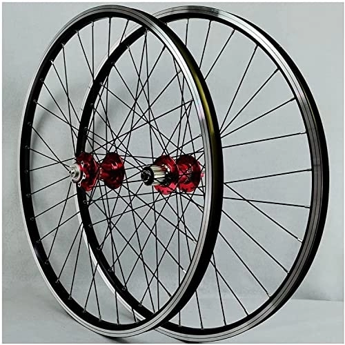 Mountain Bike Wheel : Wheelset 26" 27.5" 29" Bicycle Wheelset, Front 2 Rear 4 Sealed Bearings Hubs Rim QR Support 7-11Cassette Speed Disc / V Brake MTB Wheel road Wheel (Color : Red, Size : 29inch)