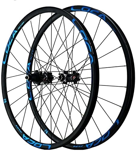 Mountain Bike Wheel : Wheelset 26 / 27.5 / 29 Inch Cycling Wheels, 24 Holes Aluminum Alloy Quick Release Six Nails Disc Brake 5-Claw Tower Base Mountain Bike Wheel Set road Wheel (Color : Blue, Size : 29 Inch)