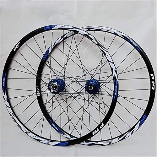 Mountain Bike Wheel : Wheelset 26 / 27.5 / 29 Inch Mountain Bike Wheelset, Double Walled Aluminum Alloy MTB Rim Fast Release Disc Brake 32H 7-11 Speed Cassette road Wheel (Color : Blue, Size : 27.5cinch)