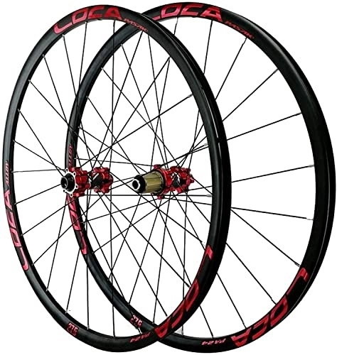 Mountain Bike Wheel : Wheelset 26 / 27.5 / 29in(700C) Bike Wheels, 12-Speed Flywheel Disc Brake Mountain Bike Wheelset 15×100MM-12×142MM six-claw freewheel road Wheel (Color : Red, Size : 26inch)