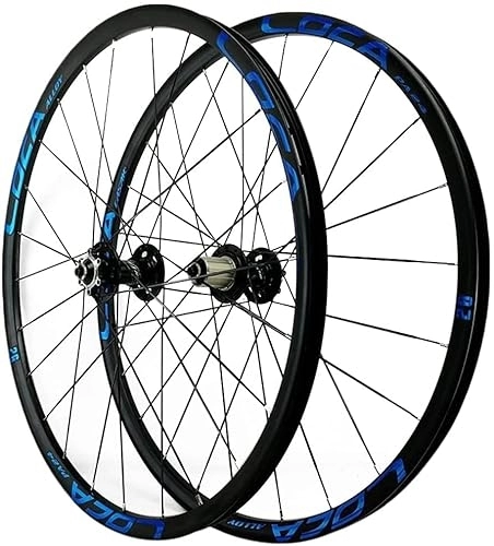 Mountain Bike Wheel : Wheelset 26 / 27.5 / 29in Bicycle Front Rear WheelSet, 24H Light-Alloy Rims Disc Brake Mountain Bike Wheelset Quick Release 8 9 10 11 12 Speed road Wheel (Color : Blue, Size : 29INCH)