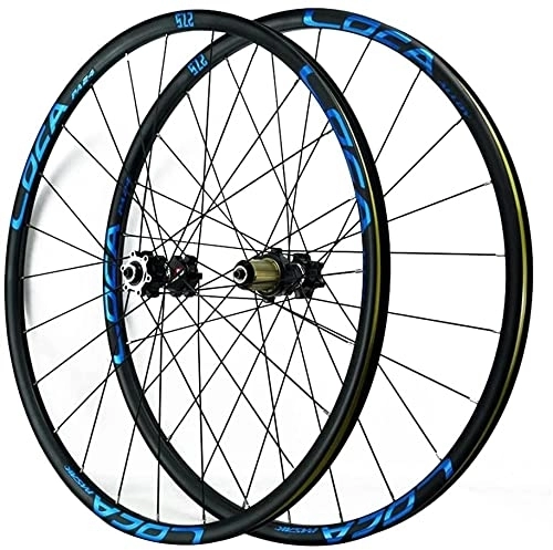 Mountain Bike Wheel : Wheelset 26 / 27.5 / 29In Bicycle Wheels, Quick Release Ultralight Aluminum Rims MTB Wheelset Disc Brake Front and Back Wheels 8-12 Speed road Wheel (Color : Blue, Size : 26")