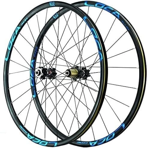Mountain Bike Wheel : Wheelset 26 27.5 29In Bicycle Wheelset, MTB Double Wall Cycling Wheels Quick Release Sealed Bearings Hub 24 Hole Disc Brake 8 9 10 11 12 Speed road Wheel (Color : A, Size : 27.5inch)