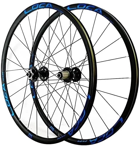 Mountain Bike Wheel : Wheelset 26 / 27.5 / 29in Double Wall Bike Wheelset MTB Double Walled Aluminum Rim Disc Brake Quick Release Bike Wheels 7 8 9 10 11 12 Speed road Wheel (Color : Blue, Size : 26")