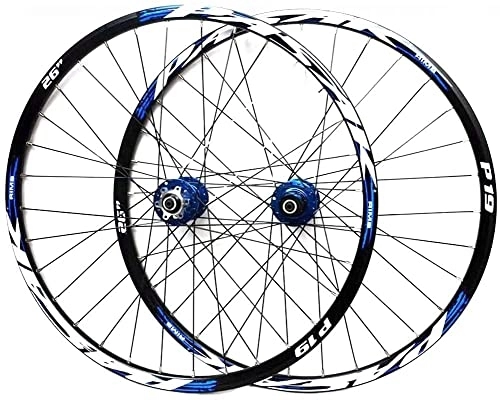 Mountain Bike Wheel : Wheelset 26 27.5 29in MTB Bicycle Wheelset, Quick Release Front and Rear Wheel Disc Brake Cycling Double Wall Rim 32 Hole 7-11 Speed Cassette road Wheel (Color : A, Size : 26inch)