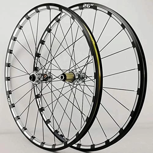 Mountain Bike Wheel : Wheelset 26 27.5 29In MTB Bike Wheelset, CNC Rim Thru Axle Bicycle Front Rear Wheel Disc Brake Cycling Wheels Sealed Bearing Hub 7-11 Speed road Wheel