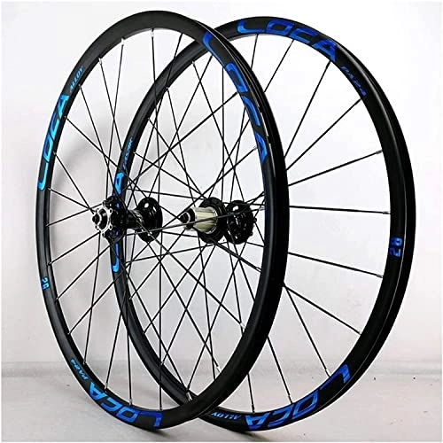 Mountain Bike Wheel : Wheelset 26 / 27.5In MTB Wheelset Front and Rear Wheels, 24H Disc Brake Ultralight Aluminum Alloy Quick Release 8 / 9 / 10 / 11 / 12 Speed road Wheel (Color : Blue, Size : 27.5")