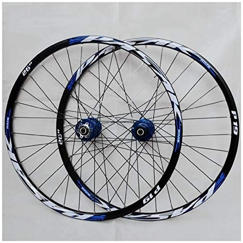 Mountain Bike Wheel : Wheelset 26 inch 27.5" 29ER Bicycle Rim Double Wall Alloy Bike Wheel Hybrid / Mountain for 7 / 8 / 9 / 10 / 11 Speed Rim (Blue 27.5 inch)