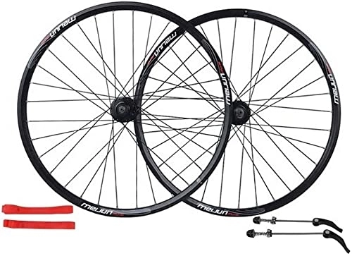 Mountain Bike Wheel : Wheelset 26 Inch Cycling Wheels, Mountain Bike Disc Brake Wheel Set Quick Release Palin Bearing 7 / 8 / 9 / 10 Speed Aluminum Alloy Wheels road Wheel (Color : Black, Size : 26 Inch)