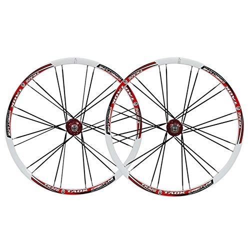 Mountain Bike Wheel : Wheelset 26 Inch Mountain Bike MTB Wheels Double Wall Alloy Rim Palin Bearing Disc Brake QR 8 9 10 Speed 24 Holes (Color : D)