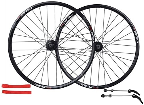 Mountain Bike Wheel : Wheelset 26In Bicycle Wheelset, Double Wall MTB Rim Quick Release Disc Brake Hole Disc 8 9 10 Speed Mountain Bike Wheels road Wheel (Color : Black, Size : 26 INCH)