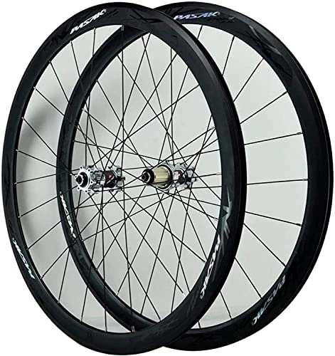 Mountain Bike Wheel : Wheelset 700C V Brake MTB Bicycle Wheels, Aluminum Alloy Disc Brake High 40MM Racing Cycling Wheels for 7 / 8 / 9 / 10 / 11 / 12 Speed road Wheel (Color : Silver, Size : 700c)