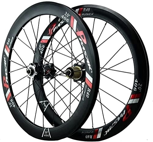 Mountain Bike Wheel : Wheelset Bike Wheelset 20"(406) / 22"(451) Double Walled Aluminum Alloy MTB Rim Disc Brake Quick Release Bicycle Wheel 7 / 8 / 9 / 10 / 11 / 12 Speed road Wheel (Color : Black, Size : 22in*451)