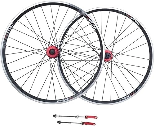 Mountain Bike Wheel : Wheelset Mountain Bike Wheelset 26in, Quick Release V-Brake / Disc Brake Bicycle Hole Disc Double Wall MTB Rim 8 9 10 Speed road Wheel (Color : Black, Size : 26inch)