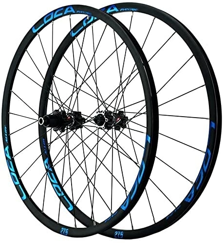 Mountain Bike Wheel : Wheelset MTB Bicycle Wheelset Aluminum Alloy Hub 26" / 27.5" / 29" Bike Wheels Rim Thru Axle 12 Speed Disc Brake Light-Alloy Rims 24 Holes road Wheel (Color : Blue, Size : 27.5")