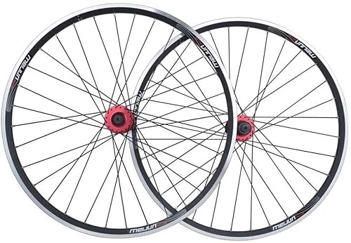 Mountain Bike Wheel : Wheelset MTB Bike Wheelset 26inch, Mountain Bike Double Wall Rim Sealed Bearings Hub V-Brake Hybrid / Disc Brake 9 / 10 / 11 Speed road Wheel (Color : Black, Size : 26inch)