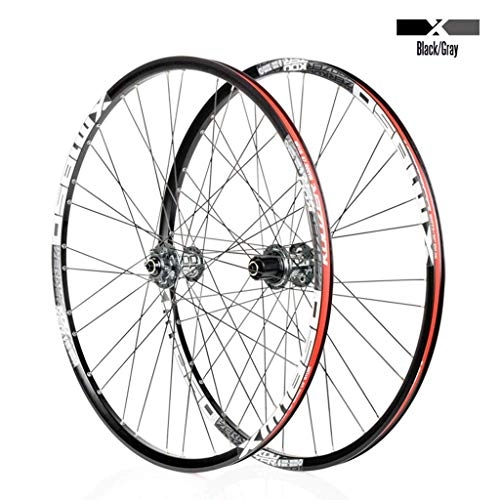 Mountain Bike Wheel : XCJJ 26, 27.5 inch Mountain Bike Wheel Set 4 Palin Quick Release Disc Brake Hybrid 8 9 10 11Speed, Grey, 27.5inch