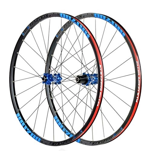 Mountain Bike Wheel : XCJJ 26" 27.5" Mountain Bike Wheel Set Disc Rim Brake with Quick Release 8 9 10 11 Speed Sealed Bearings Hub, Blue, 27.5inch