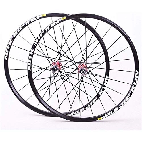 Mountain Bike Wheel : XCJJ Bicycle Front and Rear Alloy Wheels 26" 27.5" 29.5" MTB Wheel Set Disc Brake Quick Release 8 9 10 11 Speed, Red, 26inch