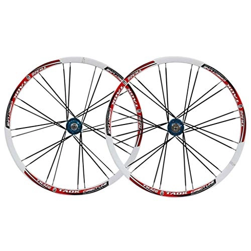 Mountain Bike Wheel : XCZZYC Cycling Wheels MTB 26" Bike Wheel Set Bicycle Wheel Double Wall Alloy Rim Tires 1.5-2.1" Disc Brake 7-11 Speed Palin Bearing Hub Quick Release 24H 6 Colors