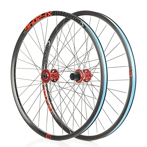 Mountain Bike Wheel : XF2046 Classic MTB Mountain Bike Front & Rear Tubeless Wheelset for Shimano 8-11S - 26 / 27.5 / 29" Black Red (29")