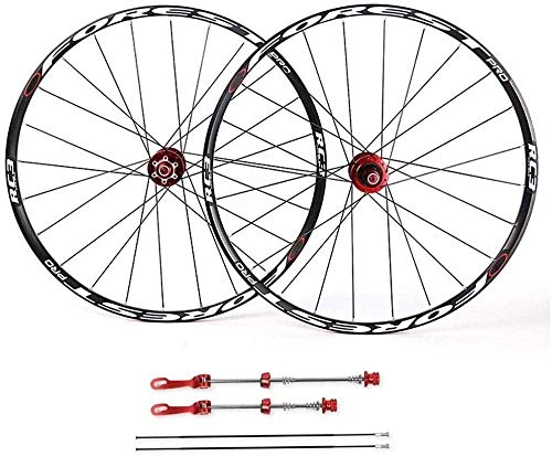 Mountain Bike Wheel : XGF Mountain bike wheelset, 26"27 5" MTB wheelset Double-walled rim Disc brake Sealed bearings Hub compatible 7 8 9 10 11-speed freewheel, A-27.5inch, Mountain bike wheelset