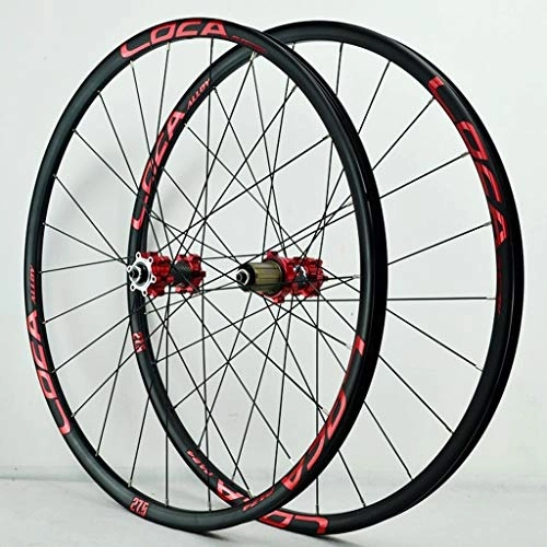 Mountain Bike Wheel : Xiami Mountain Bike Quick Release Wheel Set Straight-pull 24-hole 4 Bearing Disc Brake Bicycle Wheel Set 26" / 27.5" / 29" 12-speed Six-claw Tower Base Red Drum+Red Drawing Sign(A Pair Wheels)