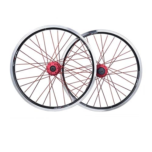 Mountain Bike Wheel : Xiami Mountain Bike Wheel Set 20" Disc Brake / V Brake Wheel Set Dual-use 32 Hole Quick Release Bicycle Wheel Aluminum Alloy Wheel (Front Wheel + Rear Wheel) (Color : Black)