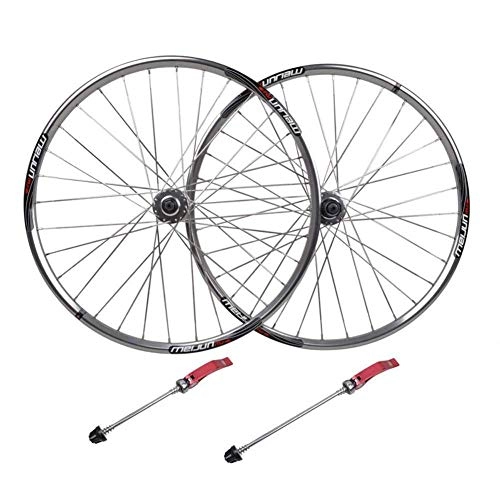 Mountain Bike Wheel : XIAOL 26 Inch Mountain Bike Wheels, Mountain Bike Disc Brake Wheel Polished Flat Spokes Alloy Hub Quick Release