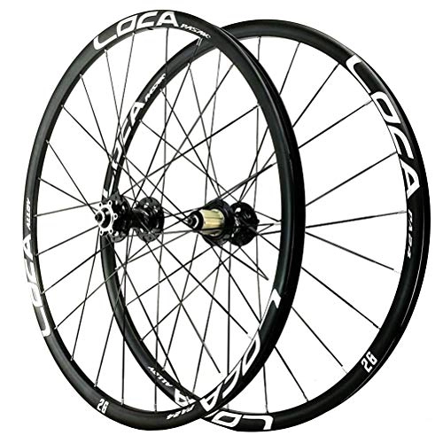 Mountain Bike Wheel : XWSM 26 / 27.5 Inch Mountain Bike Wheelset MTB Double Wall Alloy Rims Disc Brake Quick Release Bearing Hub 6 Pawls 24H 8-12 Speed Cassette (Color : Black, Size : 26in)