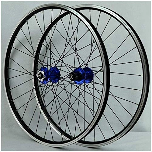 Mountain Bike Wheel : XYSQWZ 26 Inch Bike V-Brake Wheelset, Double Wall Aluminum Alloy MTB Cycling Rim Disc Brake Quick Release 32 Hole 7 8 9 10 Speed Disc