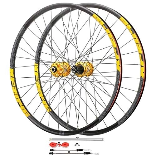 Mountain Bike Wheel : XYSQWZ 27.5 Inch MTB Bike Wheelset, Double Wall Quick Release Hybrid Cycling 26 Inch Cycling Wheels Disc Brake 32 Hole 8 9 10 11 Speed