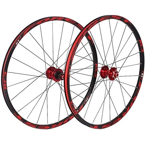 Mountain Bike Wheel : XYSQWZ MTB Bike Wheels 26 Inch, Double Wall 27.5 Inch Bike Rim Cycling Hub 5 Palin Hybrid Quick Release 24 Hole 8 / 9 / 10 / 11 Speed