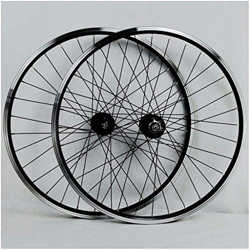 Mountain Bike Wheel : XYSQWZ V-Brake Bike Wheelset 26 Inch, Double Wall Aluminum Alloy MTB Cycling Rim Disc Brake Hybrid / Freewheel 7 8 9 10 Speed Disc