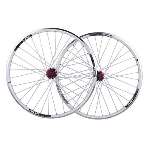 Mountain Bike Wheel : YBNB 26"Cycling Wheels Mountain Bike Wheelset Aluminum Alloy V Brake Wheelset Fast Release Rim 32 Hole White / Black