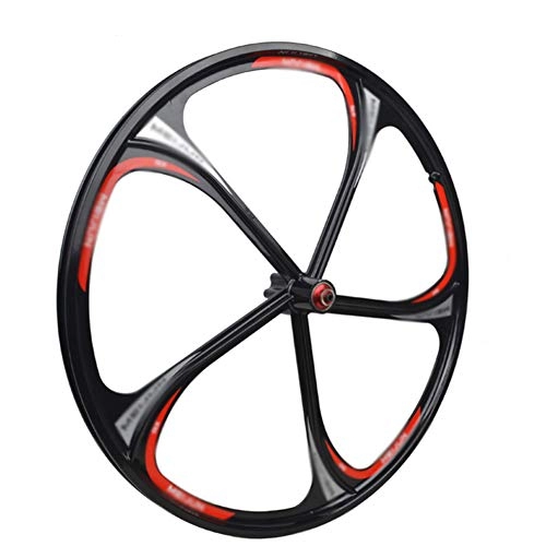 Mountain Bike Wheel : YHSFC 26" Mountain Bike Palin Bearing Integrated Wheel Disc Brake Magnesium Alloy Card Wheels, Black, Singlefrontwheel