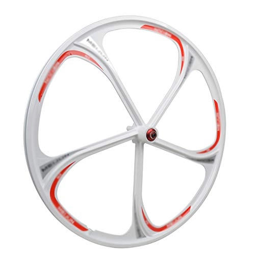 Mountain Bike Wheel : YHSFC 26" Mountain Bike Palin Bearing Integrated Wheel Disc Brake Magnesium Alloy Card Wheels, White, Singlefrontwheel