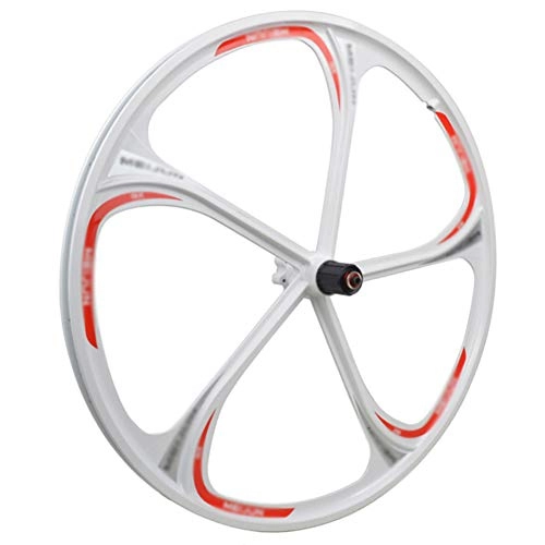 Mountain Bike Wheel : YHSFC 26" Mountain Bike Palin Bearing Integrated Wheel Disc Brake Magnesium Alloy Card Wheels, White, singlerearwheel