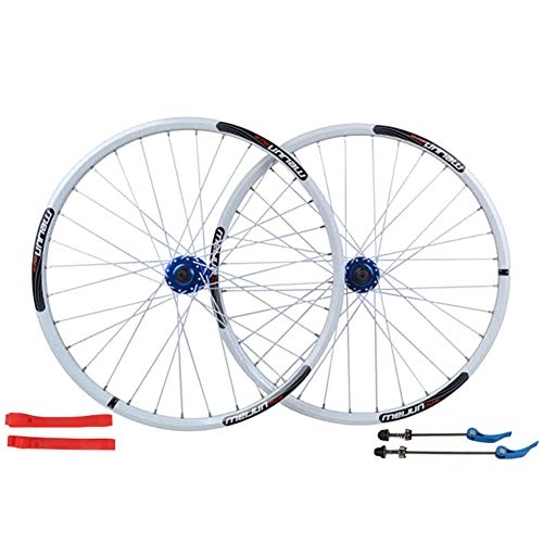 Mountain Bike Wheel : YHSFC Mountain Bike Double Disc Brake Wheel Set 26" 32 Hole Bicycle Wheels Aluminum Alloy, A