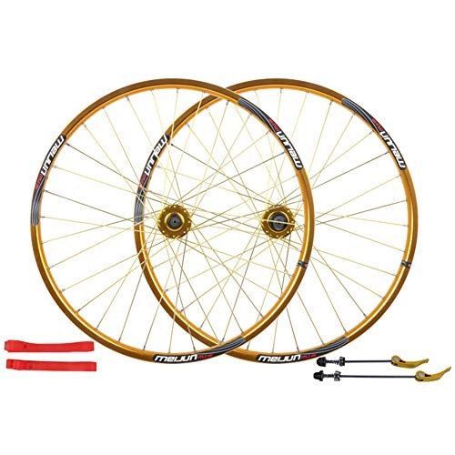 Mountain Bike Wheel : YHSFC Mountain Bike Double Disc Brake Wheel Set 26" 32 Hole Bicycle Wheels Aluminum Alloy, E