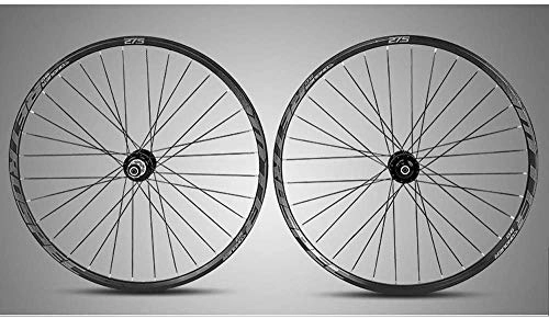 Mountain Bike Wheel : YSHUAI mountain bike 27.5 / 29 inches, double MTB cassette hub bicycle wheel disc brake hybrid quick release 32 holes 8, 9, 10, 11 transition, 69.8 cm.