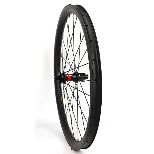 Mountain Bike Wheel : Yuanan 29er MTB Wheel 35mm Width Asymmetric Carbon Rim Tubeless Ready wtih DT 240 hub for XC or AM Mountain Bike