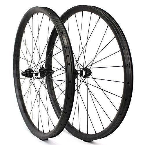 Mountain Bike Wheel : Yuanan DT 350 MTB Wheel 29er Cross Country Carbon Wheelset 35mm Width Asymmetric Rim for XC or AM Mountain Bike Tubeless Ready