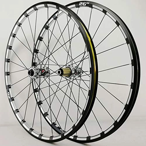 Mountain Bike Wheel : Yuanfang Barrel Shaft Mountain Bike Wheel Set Straight-pull 24-hole 4 Bearing Disc Brake 26" / 27.5" 3-sides CNC Aluminum Rim Titanium Carbon Drum(A Pair Wheels) (Color : Titanium, Size : 27.5")