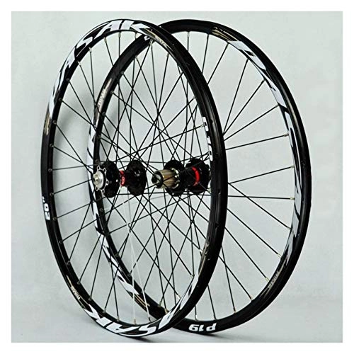Mountain Bike Wheel : Yuanfang NUE Mountain Bike Wheel Set 26 / 27.5 / 29 Inch Disc Brake Quick Release Cassette Freewheel NOVATEC Black Hub Drum+Local Gold Sign(Front+Rear Wheel) CN (Size : 26")