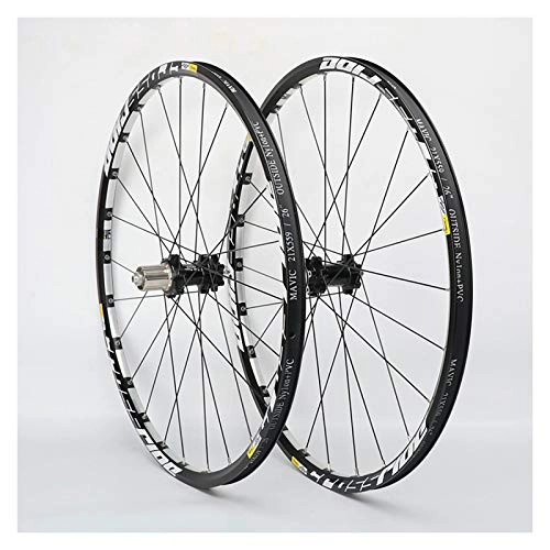 Mountain Bike Wheel : Yuanfang NUE Mountain Bike Wheelset 26 / 27.5 Inch Disc Brake CNC Aluminum Alloy Rim 10 Speed Cassette Bearing Hub Quick Release Black (Pair Of Wheels) CN (Size : 26")