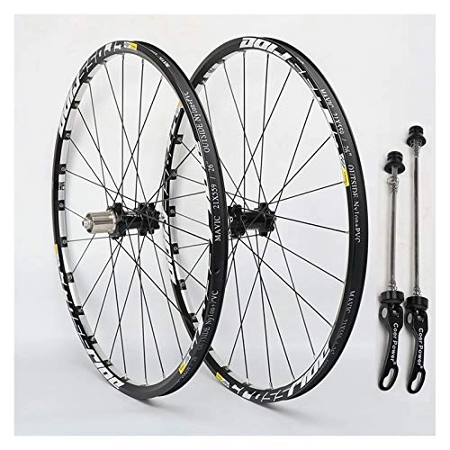 Mountain Bike Wheel : Yuanfang NUE Mountain Bike Wheelset 26 Inch Disc Brake CNC Aluminum Alloy Rim 10-speed Cassette Bearing Shimano Base Hub Quick Release Black (Pair Of Wheels) CN (Size : 26")