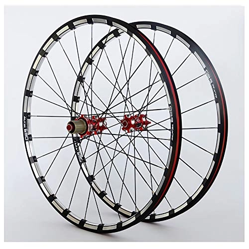 Mountain Bike Wheel : YUASIA 27.5 inch Mountain Bike Wheelset, MTB Double Walled Carbon Fiber Hub Rim Disc Brake Quick Release Mountain Bicycle wheels set, Bike Front and Rear Wheel for 9 / 10 / 11 Speed Freewheel Set, A