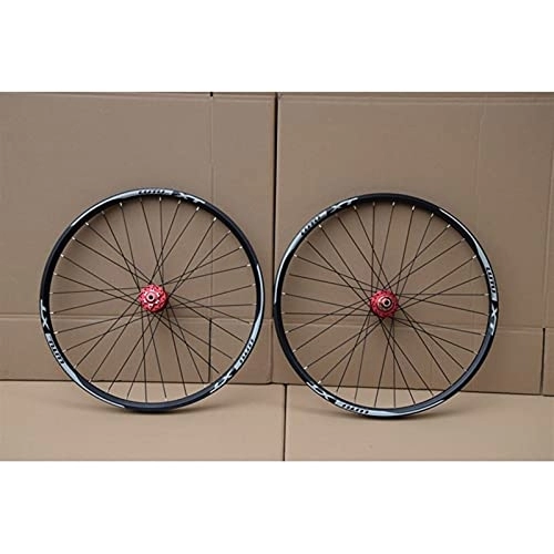 Mountain Bike Wheel : YUDIZWS Bike Wheelset 26 / 27.5 / 29 Inch Mountain Cycling Wheels 32 Holes Quick Release Disc Brake Compatible With 8 / 9 / 10 / 11 Speed Cassette (Color : Red, Size : 26inch)